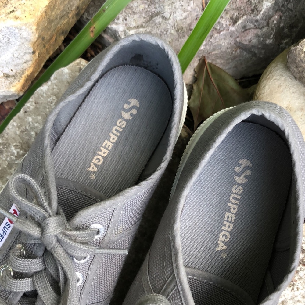 Cotton Superga Tennis Shoe-Euro Sz 39.5-Gray/White-EUC - Picture 3 of 16